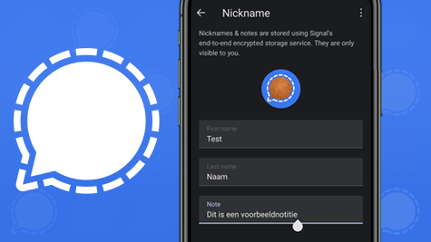 Signal update Android: nicknames en persoonlijke notities (screenshots)