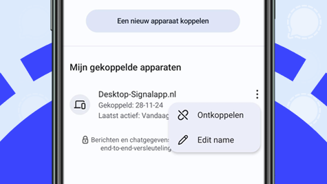 Signal update Android: naam aanpassen van gekoppelde apparaten