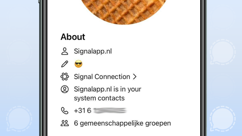 Signal update iOS: informatie over groepslid via profielfoto