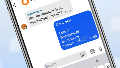 Signal update iOS: tekstopmaak verzenden!