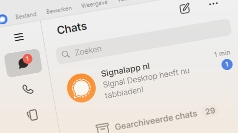Signal App Desktop Tabbladen
