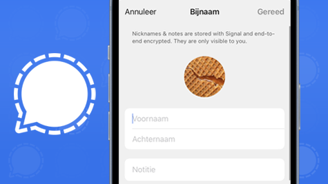 Signal update iOS: bijnamen en notities (screenshots)