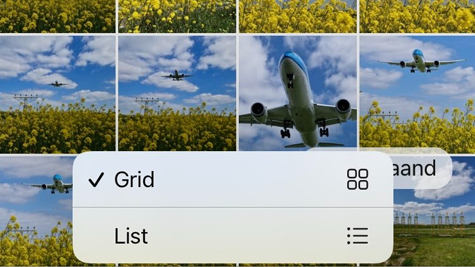 Signal App iOS iPhone Rasterweergave Lijstweergave Media