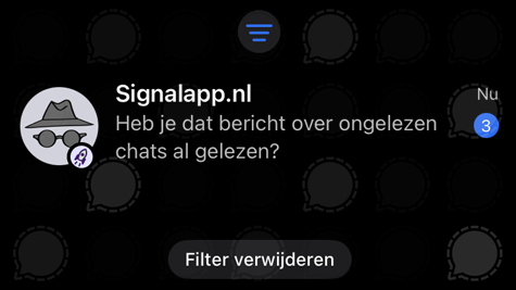 Signal update iOS: omlaag trekken om te filteren op ongelezen berichten