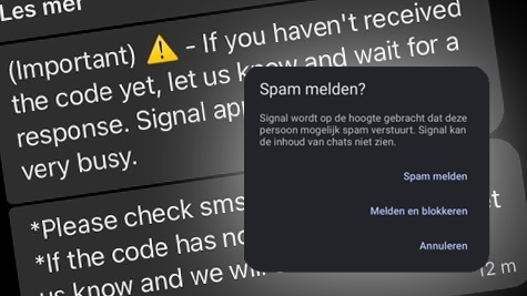 Pas op voor nepberichten ‘van’ Signal Support