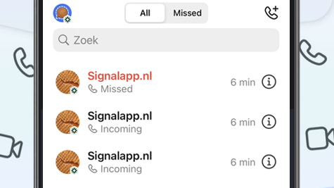 Signal update iOS: nieuw tabblad voor oproepen