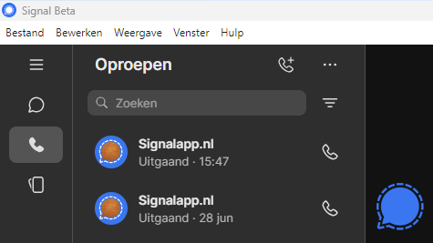 Signal Desktop update: verbeteringen bij oproepen