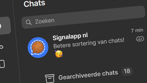 Signal update Desktop: betere sortering van chats en meer!
