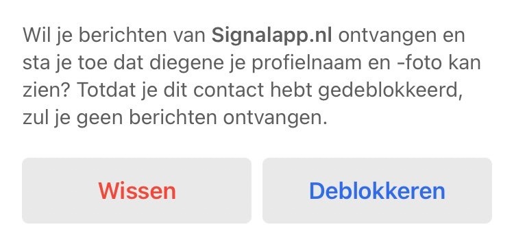 Signal App Blokkeren Geblokkeerd