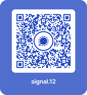 Voorbeeld blauwe QR-code voor gebruikersnamen in Signal