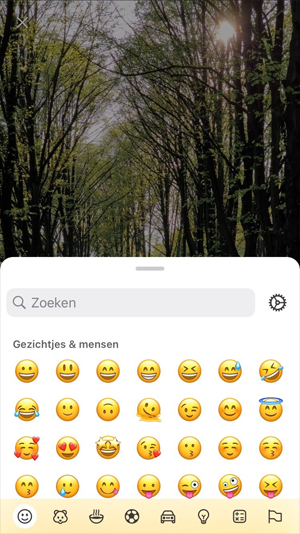 Signal App Smileys bij Emojireactie Verhalen