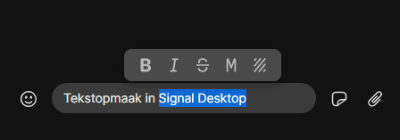Tekstopmaak in Signal Desktop